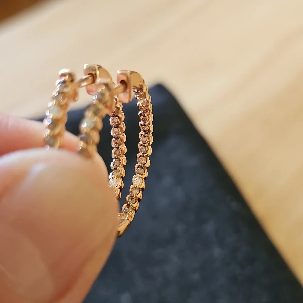 Levian Inside Outside Hoop Earrings - Picture 4 of 7